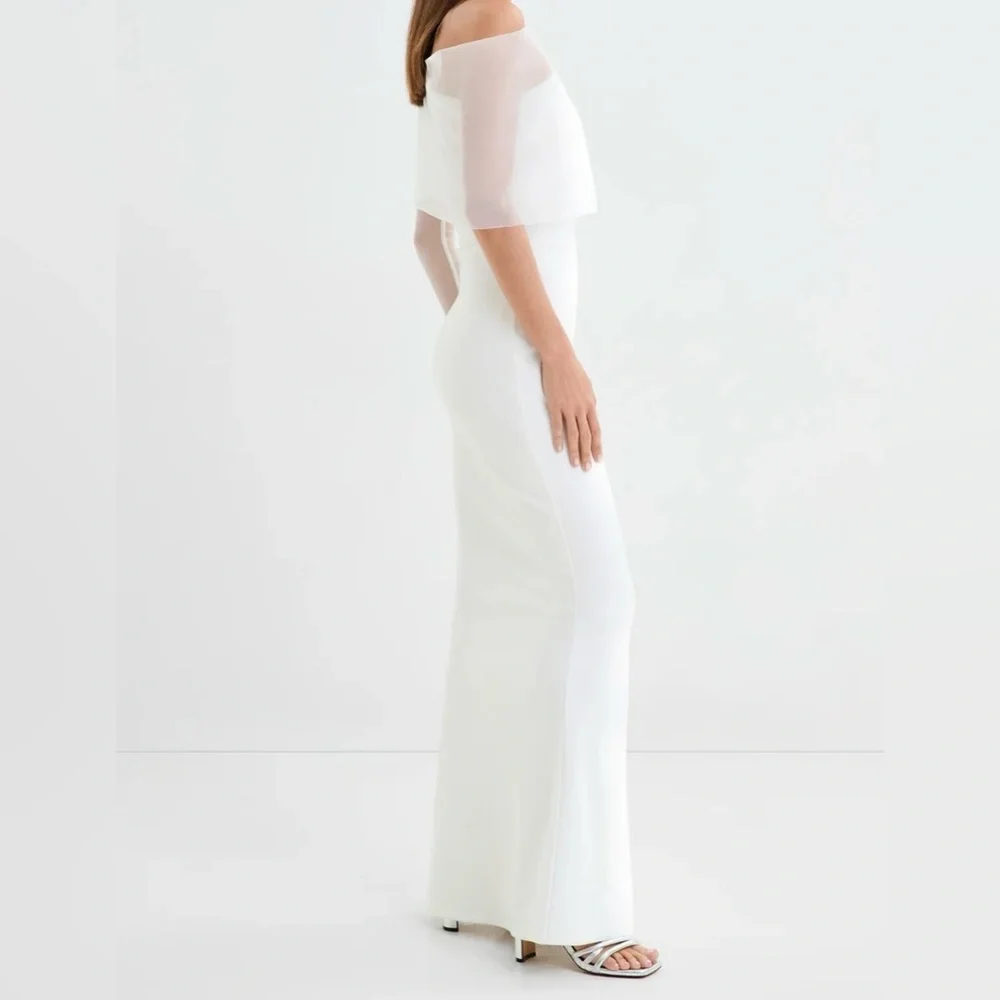 Elegant One Shoulder White Dress - Picture 5 of 16